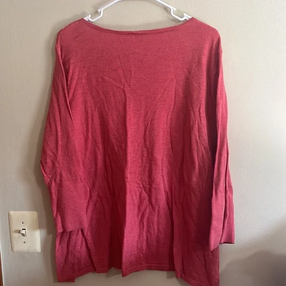 J Jill sweater xl lace up 100 % cotton pink top - Picture 5 of 5